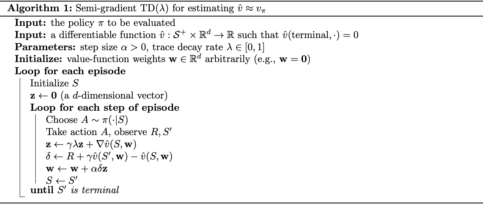 Semi-gradient TD(lambda)