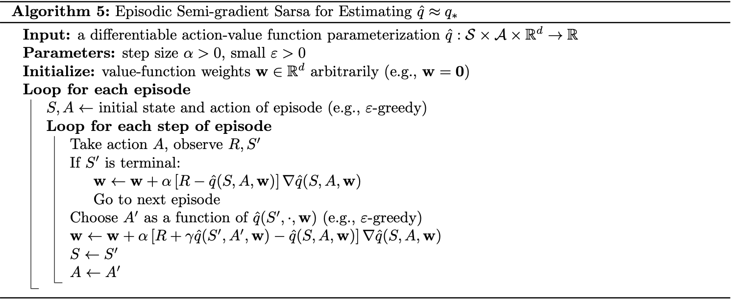 Episodic Semi-gradient Sarsa